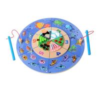 Jouet de pêche magnétique, jeu de poissons magnétiques - Activités d'apprentissage préscolaire en bois,Fine Motor Skills Toy Preschool Learning Puzzle Game éducatif pour les de plus de 3