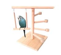 Jouet de Perche à Oiseaux - Aire de Jeux en Bois 2 en 1 pour perroquets, Support d'activité Naturel sûr pour perruches, Station de Recherche de Nourriture pour Accessoires de Cage Durable | Cadeau de