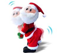 Jouet de Père Noël Twerk, Peluche de Noël électrique secouant Les Fesses, de Père Noël dansante | Chansons de Noël, de décoration de Vacances Amusante, Cadeau de noël pour Les