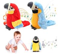 Jouet de Perroquet Parlant en Peluche vive, Perroquet Parlant interactif Qui répète ce Que Vous Avez Dit, 2 pièces, Jouets électroniques pour Oiseaux, pour garçons et Filles, fête d'anniversaire, sa