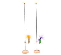 Jouet de pic, Jouet de pic boisé 2 pièces Oiseau Unique sur Un Poteau bâton avec Base Stable, Oiseau Fou Vintage rétro Classique Style Jouets Bureau