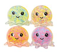 Jouet De Pieuvre Lumineux Anti-Stress Fidget Stretch Octopus Toy Jouet De Pieuvre Extensible Bubble Octopus Balle Anti-Stress Balle À Presser Fidget-Cube Jouet Sensoriel (4 Pièces, Couleur Aléatoire)