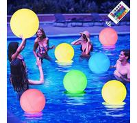 Jouet de Piscine Gonflable à LED, 40cm Boule d'eau LED avec 16 Couleurs de Lumière et Télécommande, Ballon de Plage Gonflable Lumineux à LED, Jeux de Piscine Gonflable pour Décoration de Plage Piscine