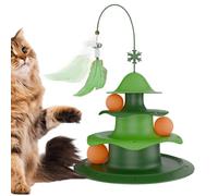Jouet de piste à boule pour chats | Enrichissement pour animaux de compagnie à 3 niveaux | Circuit 3 étages avec boules roulantes pour jeu, exercice et chasse en intérieur