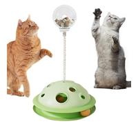 Jouet de piste de balle pour chat, tour de balle pour chat | Jouets à boule à ressort pour mangeoires lentes | Boule de fuite de nourriture d'auto-divertissement avec tige à ressort pour jouer au chat