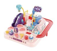 Jouet De Piste De Voiture De Dessin Animé Pour Enfants, Piste Coulissante À Inertie, Thème De Parc D'Attractions D'Aventure Révolutionnaire