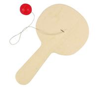 Jouet de plage - Raquette en bois avec balle et élastique - Pour enfants à partir de 3 ans - Couleur beige