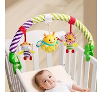 Jouet De Poupée Amovible Pour Berceau En Tissu Sur Le Thème L'éléphant Coloré Avec Des Mélodies Apaisantes Les Nouveau-nés 0 À 12 Mois Poupée En Tissu Berceaux