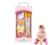 Jouet de poussette de - Pliable, chambre d'enfant, jeu de rôle | Ensemble de poupées réalistes avec bouteille pour filles, , de 25 cm, design léger, cadeau pour la maison, la