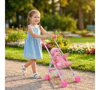 Jouet de poussette de poupée, adapté aux enfants âgés de 3 ans et plus, convient aux poupées de 11 à 15 pouces, cadeau de vacances parfait, cadeau de Noël, B xm3361