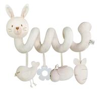 Jouet de poussette pour bébé, animaux en peluche en spirale, jouets de berceau suspendus, carillons éoliens couinants pour activité sensorielle précoce pour nouveau-né 0 à 6 mois, lapin