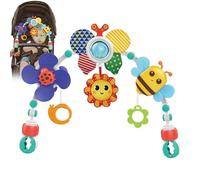 Jouet de poussette pour bébé - Hochet suspendu - Jouet éducatif sensoriel - Poussette nouveau-né - Siège auto - Lit d'enfant - Activité de voyage - Jouet en peluche