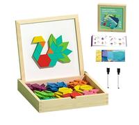 Jouet De Puzzle À Géométrie Magnétique - Ensemble D'apprentissage De Blocs De Motifs En Bois, Jeu De Forme Mathématique Précoce | Enfant En Bas Âge Garçons Filles Âge 4 5 6 7 8 Jeu Éducatif Ti