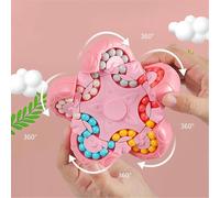 Jouet De Puzzle De Rotation De Haricots Magiques, Cube De Haricot Magique Et Spinner 2 En 1, Cadeau De Jeu De Casse-T¿ºte De Boule Magique ¿¿ 10 C?T¿¿S, Jouets Sensoriels ¿¿ Partir De 3 Ans Rose