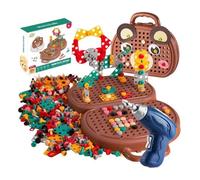 Jouet de puzzle en mosaïque - PIMPIMSKY - Boîte à outils Magic Montessori - 203 pièces - Pour enfants 3-12 ans