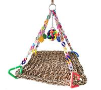 Jouet de recherche de nourriture en jonc de mer, jouets à mâcher en plastique, boules de rotin, à suspendre, amusant à mâcher pour cacatoès, calopsitte, perruche, ara, oiseau, tapis de recherche de en