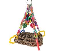 Jouet de recherche de nourriture en jonc de mer, jouets à mâcher en plastique, boules de rotin, à suspendre, amusant à mâcher pour cacatoès, calopsitte, perruche, ara, oiseau, tapis de recherche de en