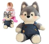 Jouet de renard en peluche, jouet en peluche de renard, Peluche Animal Renard Gris Loup Peluche Jouet, Animaux en peluche renard respectueux de la peau pour chambre à coucher, salon, salle à ma