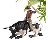 Jouet de rodéos - Figurines de bétail de torero espagnol simulées,Rodeoes Collection Playset Préscolaire Science Éducatif Apprendre les accessoires cognitifs Cadeau pour les de 3 à 5 ans 6 à 12 Neamou