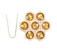 ＡＷＨＡＯ Jouet de Ruche En Bois, Tri, Empilage, Jouet En Bois, Comptage, Jouet éducatif de Motricité Fine, pour Filles, Cadeau D'anniversaire, Jaune