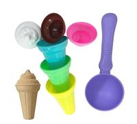 Jouet de Sable en Forme de Cornet Glace, 7 pièces moules amusants créatifs colorés, Ensemble de Jouets de Plage pour Filles et Garçons, pour un usage familial entre amis adolescents et filles