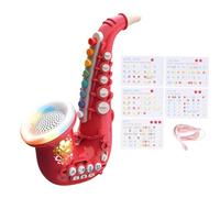 Jouet De Saxophone pour Enfants, Instrument De Musique Réglable Jouet Multifonctionnel Apprentissage Précoce Jouet Simulation Mini Saxophone Party Garçon Fille Anniversaire Cadeau Party (Rouge)