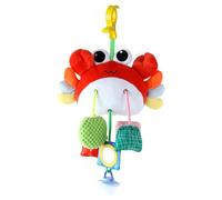 Jouet de siège Auto en Peluche à Suspendre pour bébé, Crabe avec couineur, hochet froissé, Miroir et Anneau de Dentition, Mobile pour Berceau bébé en Forme Crabe
