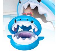Jouet de siège de requin avec pare-soleil anneau de natation piscine flottant rangée lit d'eau enfant piscine fête gonflable radeau jouet