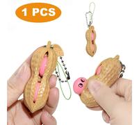 Jouet De Simulation De Cacahuètes À Presser, Anti-Stress, Pendentifs Porte-Clés, Amusant, Jeu D'Officier