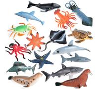 Jouet De Simulation De La Vie Marine Pour Enfants, 16 Pièces, Collection De Requin, Baleine, Ensemble De Modèles D'animaux, Outil D'éducation Précoce À Usages Multiples