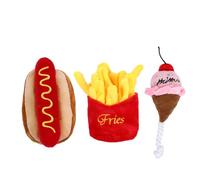 Jouet de Simulation de Nourriture pour Chiens, Lot 3 Pièces en Peluche | Son Couineur, Usage Intérieur et Entraînement Interactif, Adapté aux Chiots et Petits Chiens