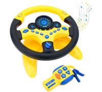 Jouet de simulation de volant de voiture avec lumière et musique, cadeaux éducatifs précoces pour enfants - Jaune
