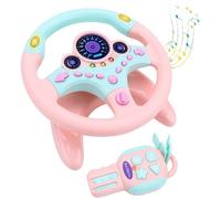 Jouet de simulation de volant de voiture avec lumière et musique, cadeaux éducatifs précoces pour enfants - Rose