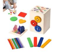 Jouet de soristie en forme de bois, jouets de tri pour bébé | Jeux de correspondance sensorielle d'âge préscolaire - Boutique de forme éducative de couleur en bois pour