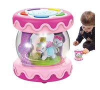 Jouet de tambour pour bébé - Jouet rotatif musical de 10 x 10 x 11 cm, batteurs sûrs, tambour tactile magique | Carrousel d'éducation précoce, bébés, tout-petits (piles non incluses)