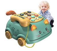 Jouet De Téléphone Musical Pour Tout-Petits, Jouet De Téléphone De Modèle De Chat De Dessin Animé Jouets De Cerveau D'illumination D'en fants, D'anniversaire De Noël De Pâques Pour En fants 15,3x12,4