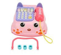 Jouet de téléphone pour bébé, Simulation de téléphone Fixe, éducation précoce, Jeu d'apprentissage Musical, Jouet pour Enfants de Plus de 18 Mois, Plastique Rose 277g