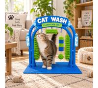 Jouet de toilettage pour chat - Station de toilettage pour chat - Grattoir | Arche à poils de massage tout autour - Base stable - Jouet de toilettage pour chat d'intérieur - Réduction de la perte de