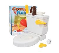 Jouet de toilette amusant Flush Frenzy - Jeu de chasse de toilettes amusant et fou « Les crottes volantes » pour 2 joueurs - Jeu familial hilarant - Jouet créatif pour (blanc, 26 x 26 cm)