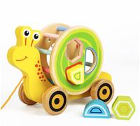 Jouet De Traction En Bois Pour Bébé, Forme D'Éveil, Cognition, Surface Lisse, Écologique, Coloré