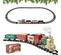 Jouet De Train De Noël 18 Pièces Vintage Lumières et Son Interactifs | Locomotive Ferroviaire Circuit Pour Pour Élèves De Maternelle, Garçons, Filles, , Jeunes, Adolescents,