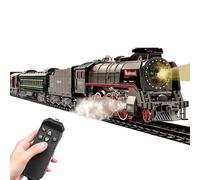 Jouet De Train Électrique À Vapeur, Train Electrique Enfant,TrainElectriqueadulte,TrainEnfant,Locomotive à Vapeur de Luxe pour Garçons et Filles de 3 à 8 Ans