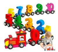 Jouet de Train magnétique - Train à Chiffres magnétiques en Bois, Ensemble de Chemin de Fer en, Ensemble de Trains en Bois pour Tout-Petit | Jouets éducatifs montesori d'apprentissage préscolair