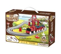 Jouet de train, set de train | Jeu de train Jouets | Activités d'apprentissage préscolaire avec locomotive, wagons et rails, kits de chemin de fer pour garçons, filles à partir de 3 mois