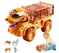 Jouet de transport d'animaux - Camion d'apprentissage inertiel avec kit de voiture tigre - Voiture jouet éducative pour tout-petits, modèle de camion de prison pour filles, récompense pour l'école