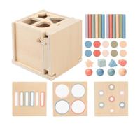 Jouet de tri - Boîte de puzzle interactive éducative en bois 4 en 1 | Design de tri 4 en 1, forme et couleur en bois, puzzle interactif préscolaire, activité d'apprentissage précoce