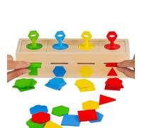 Jouet de tri - Boîte interactive en bois 22 x 7 x 5 cm - Casiers en forme de couleur avec attribution sensorielle - Salle de classe, école à la maison - Voyage d'aide au cerveau - Cadeau