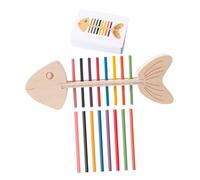 Jouet de Tri D'arêtes de Poisson Montessori pour Tout-petits, Comptage | Bois et Plastique, Figures et Teintes, Coordination Œil-main, Format Voyage, pour Garçon Fille Intéressé(e)