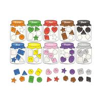 Jouet de tri de couleurs à moteur fin, 10 pots magnétiques doux et pièces de forme pour récompenses en classe, jeux de voyage, stations d ' apprentissage et pots de leçons et pièces de forme pour de