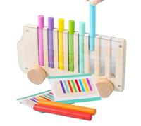Jouet De Tri De Couleurs En Bois, Jeu De Bus D'apprentissage Pour Avec Activités De Reconnaissance, Pratique De La Motricité Fine Et Jeu Éducatif Pratique, Aide Pédagogique Au Développement Pr
